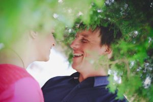 boyfriend smile with girlfriend