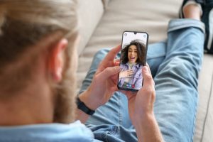 young man chat with girl