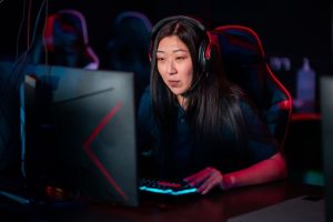 gamer girl wearing headphones