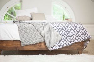weighted blanket on side