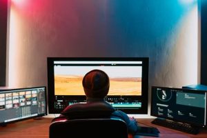 video editor working